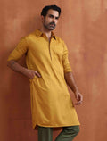 trueBrowns Men's Mustard Cotton Kurta | Grocsy