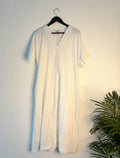 trueBrowns White Cotton Dobby Dress | Grocsy