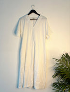 trueBrowns White Cotton Dobby Dress | Grocsy