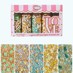 Confect Baby Shower Sprinkles | Mix Gold, Silver, Mint Green & Pearl Dragees Pack of 5 (BABY SHOWER -01) | Grocsy