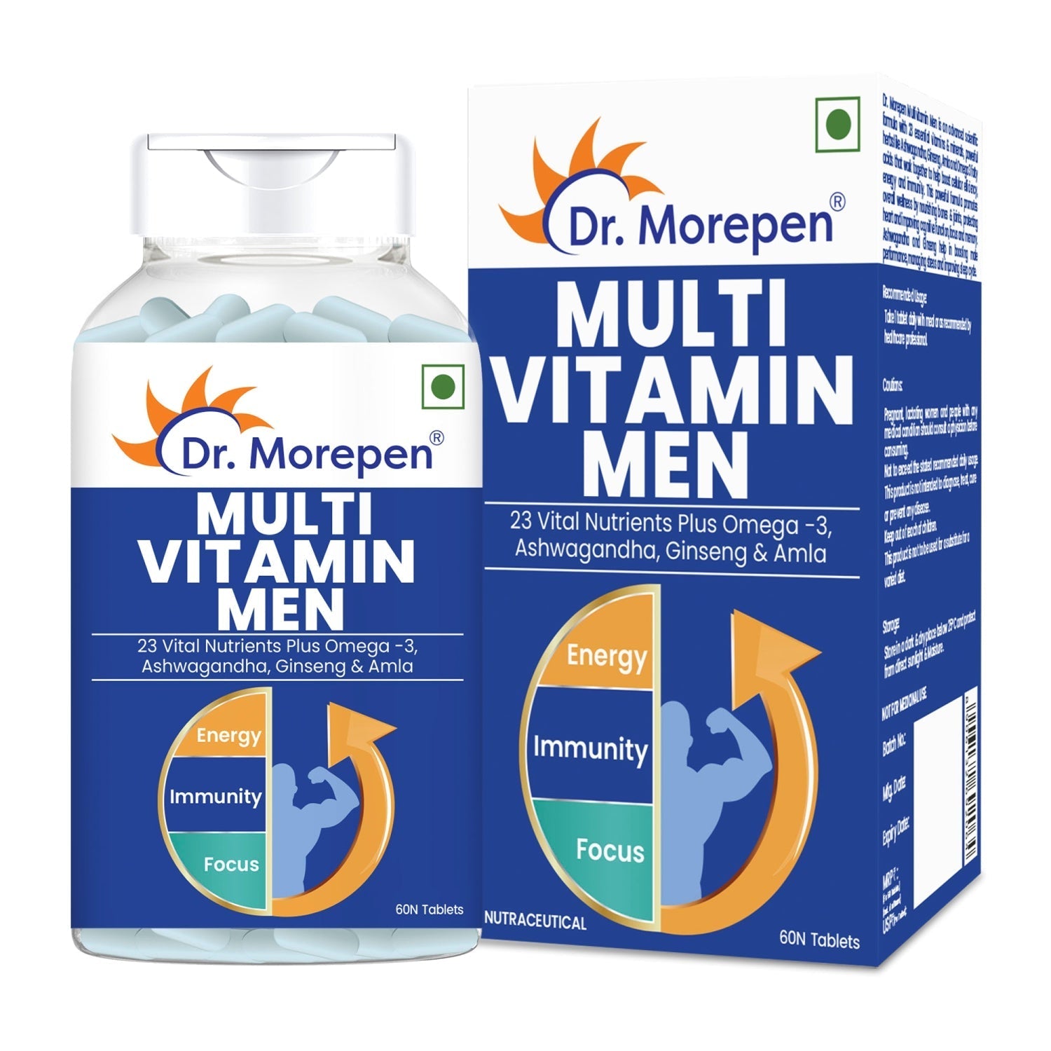 Dr Morpen Testo Boost And Multivitamin Men -With Omega 3 & Herbs /Energy & Immunity Booster | Grocsy