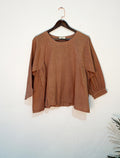 trueBrowns Beige Gauze Short Top Co-ord Set | Grocsy