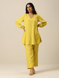 trueBrowns Lime Slub Textured Short Co-Ord Set | Grocsy
