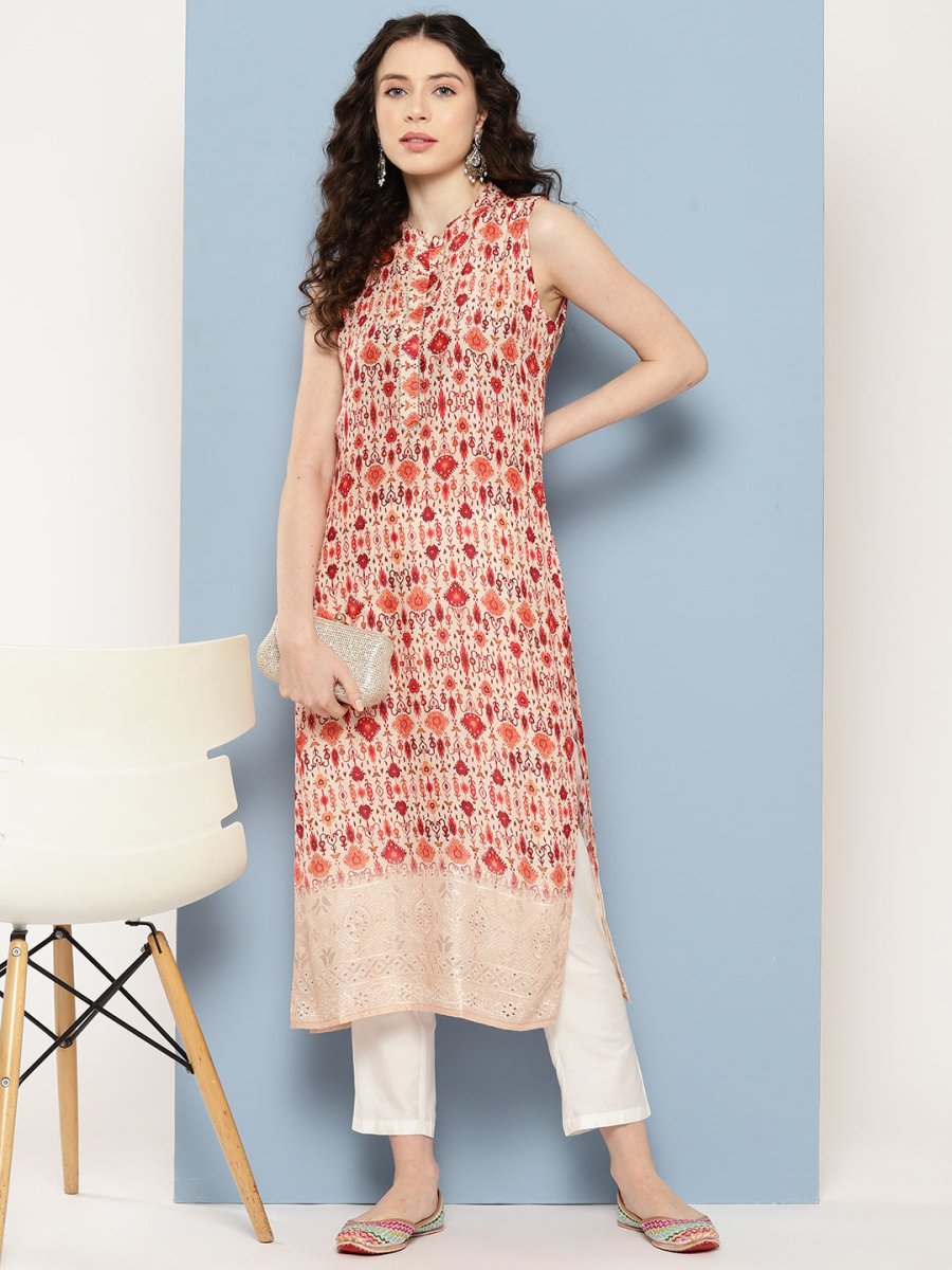 Ahalyaa Women Ethnic Motifs Embroidered Gotta Patti Kurta | Grocsy