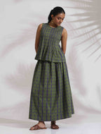trueBrowns Grey Cotton Skirt Co-ord Set | Grocsy
