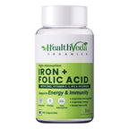 Health Veda Organics Iron + Folic Acid Capsules | Grocsy
