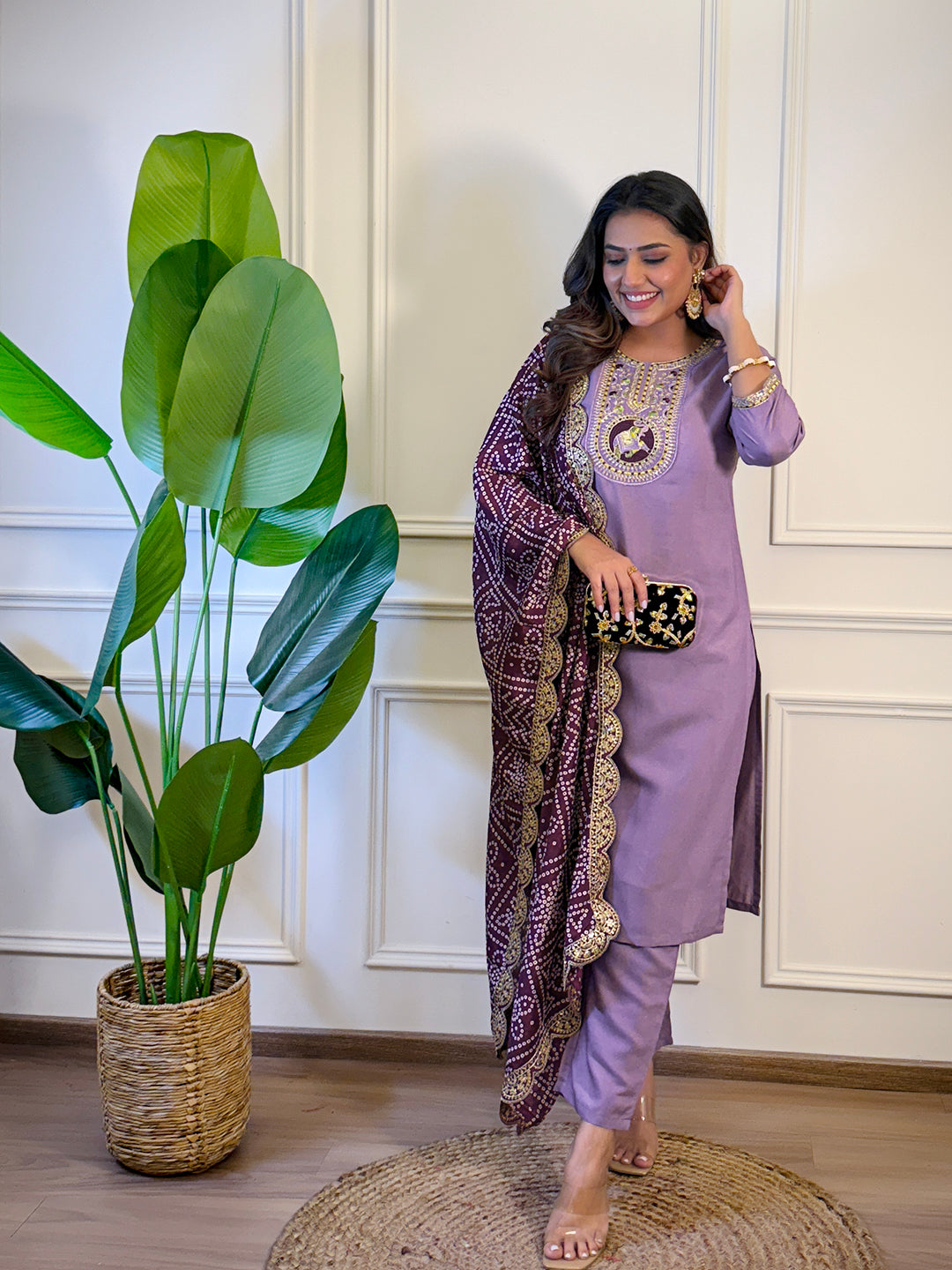 The52 Women's Gorgeous Viscose Embroidery Straight Kurta with Pant And Dupatta Set | Grocsy