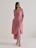 trueBrowns Mauve Angrakha Kurta Set | Grocsy