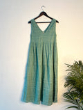 trueBrowns Blue Cotton Dobby Dress | Grocsy