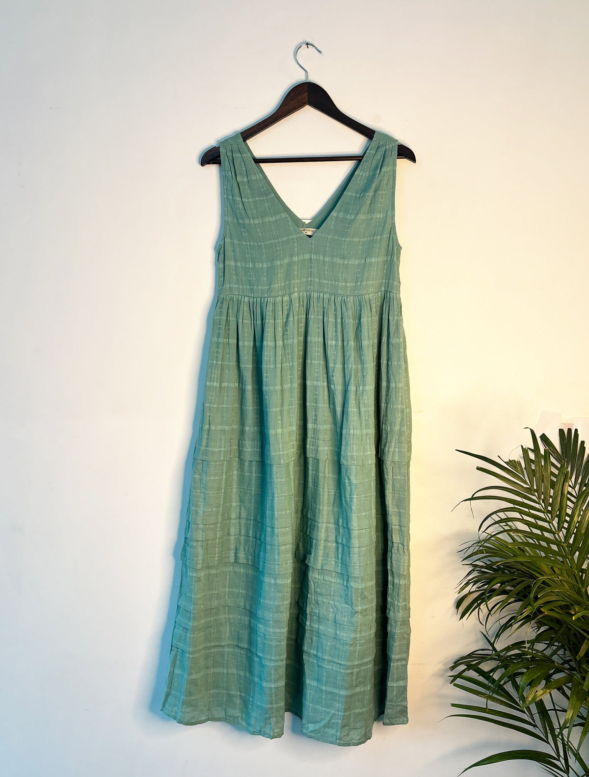 trueBrowns Blue Cotton Dobby Dress | Grocsy