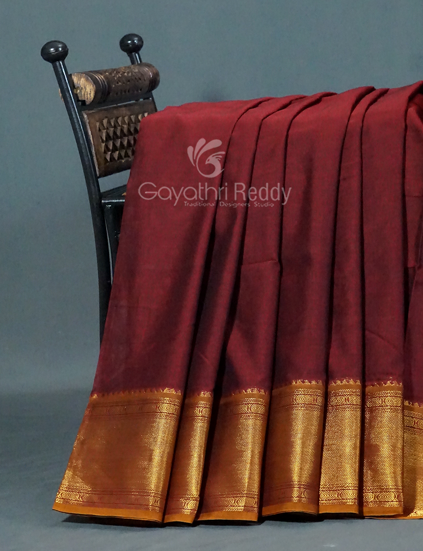 Kalanetha Maroon Coloured Pure Narayanpet Cotton Saree By Gayathri Reddy Designer Studio | Grocsy