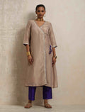 trueBrowns Lilac Tissue Angrakha Kurta Set | Grocsy