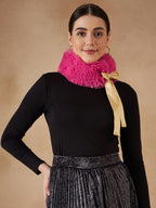 InWeave Women's Light Pink Fur Neckpiece | Grocsy
