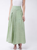 InWeave Women's Green Handloom Palazzo | Grocsy