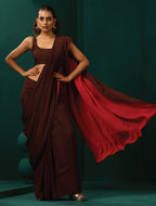 trueBrowns Cola Muslin Silk Ready to Wear Saree | Grocsy