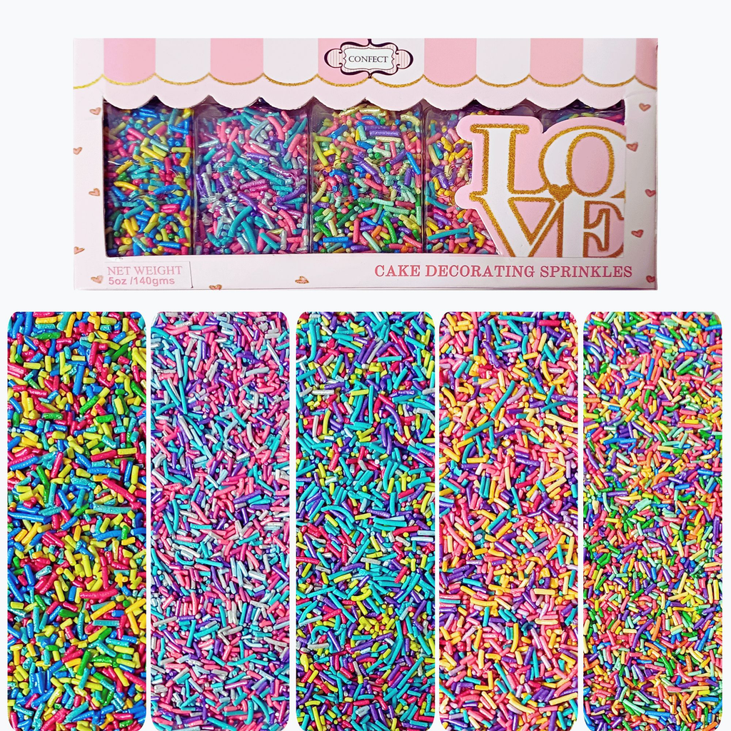 Confect Rainbow Magic Sprinkles | (03) Mix Colourful Sprinkles | Grocsy