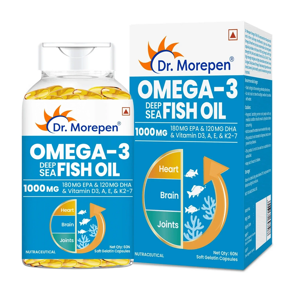 Dr Morpen Iron & Zinc + Omega-3 Deep Sea Fish Oil 1000Mg Combo | Grocsy