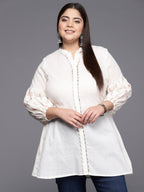 Ahalyaa Mandarin Collar Printed Tunic | Grocsy