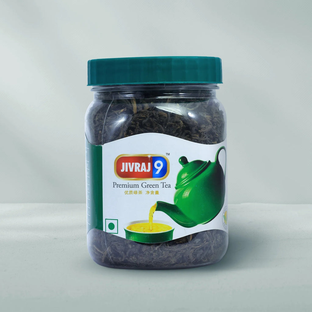 jivraj9 Tea Premium Green Tea Jar | Grocsy