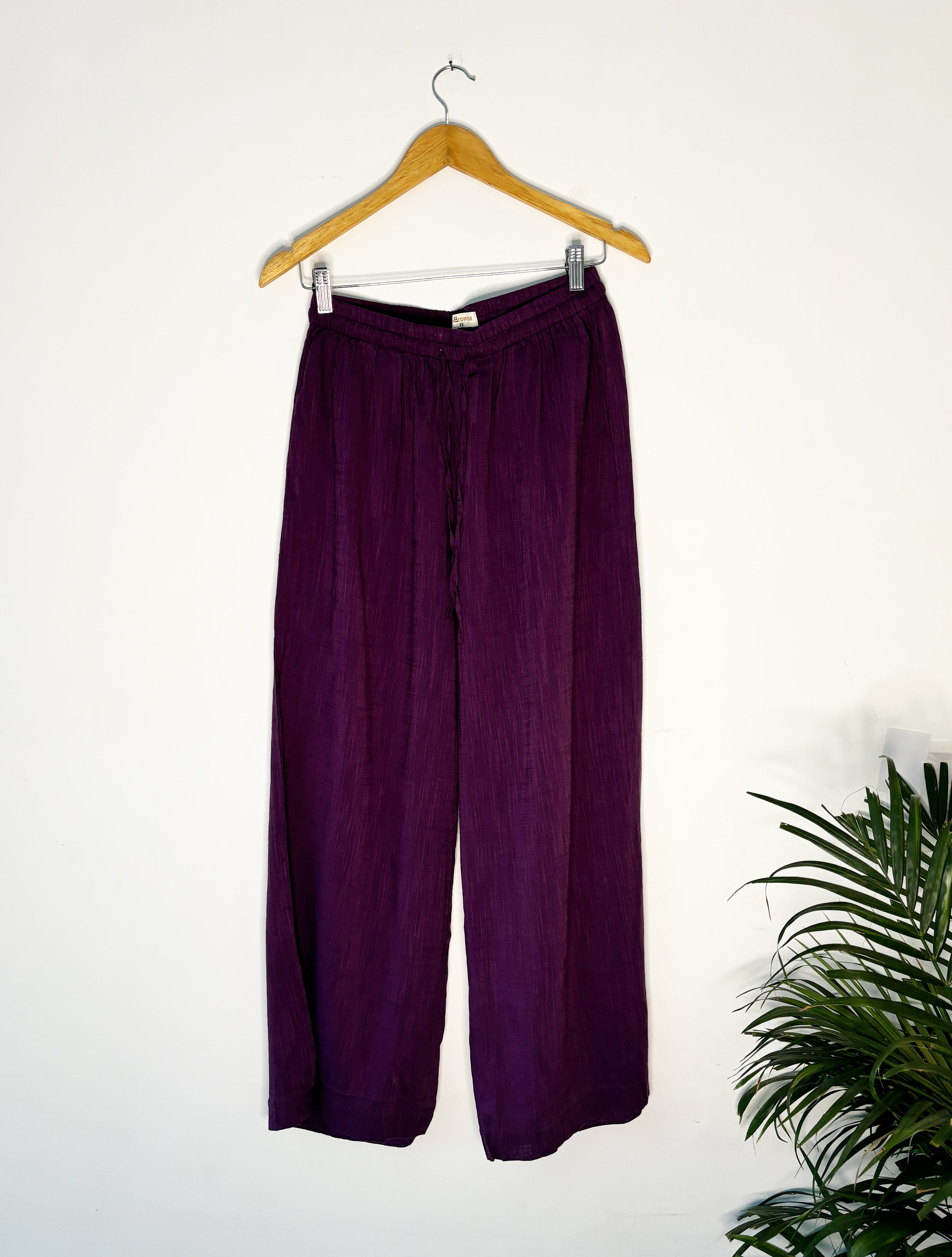 trueBrowns Purple Slub Pant | Grocsy