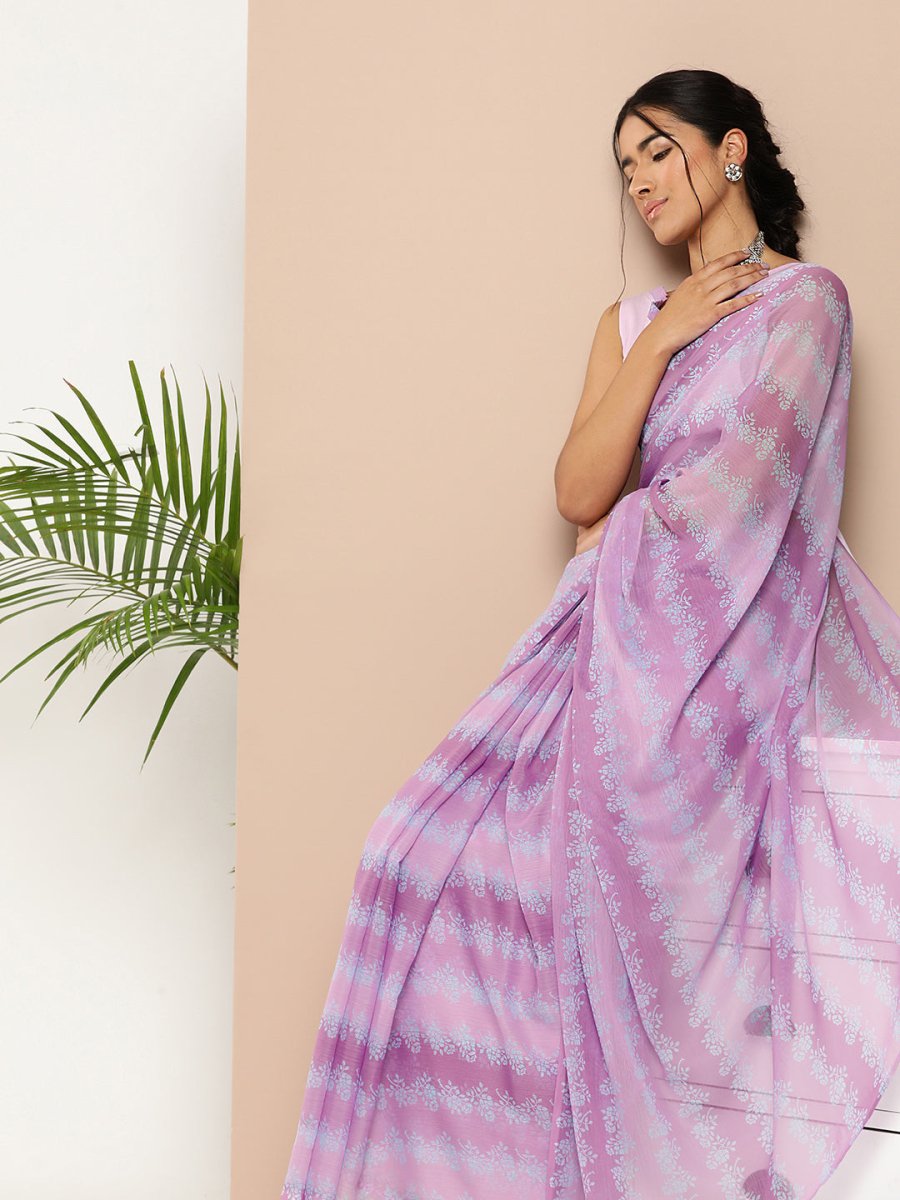 Ahalyaa Womens Chiffon Printed Saree | Grocsy