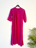 trueBrowns Pink Muslin Long Kurta | Grocsy