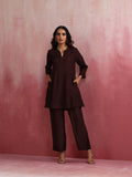 trueBrowns Cola Viscose Silk Kurta Co-ord Set | Grocsy