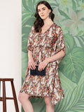 InWeave Women's Elegant Bird Print Kaftaan | Grocsy