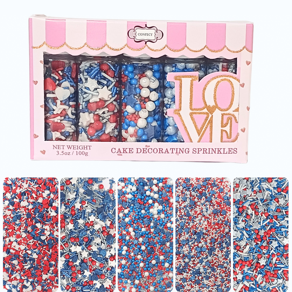 Confect Mix Heart & Star Patriotic Sprinkles | Grocsy