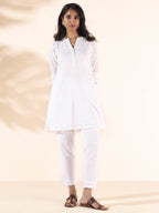 trueBrowns White Cotton Relaxed Co-ord Set | Grocsy