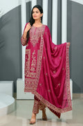 Teeya Creation Rani Color Chinon Silk Heavy Embroidery Work Fully Stitched Salwar Suit | Grocsy