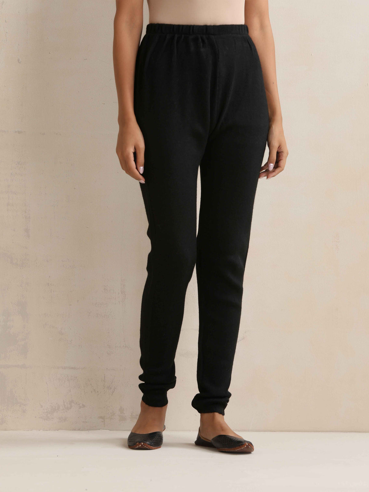 trueBrowns Black Woollen Leggings | Grocsy