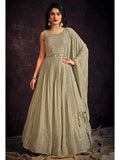 Myra Pista Real Georgette Designer Gown Style Suit | Grocsy