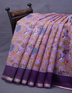Lavendar & Blue Combo Bird Design Pure Kota Cotton Saree By Gayathri Reddy Designer Studio | Grocsy