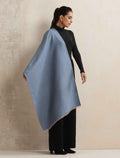 trueBrowns Blue Reversible Woollen Stole | Grocsy