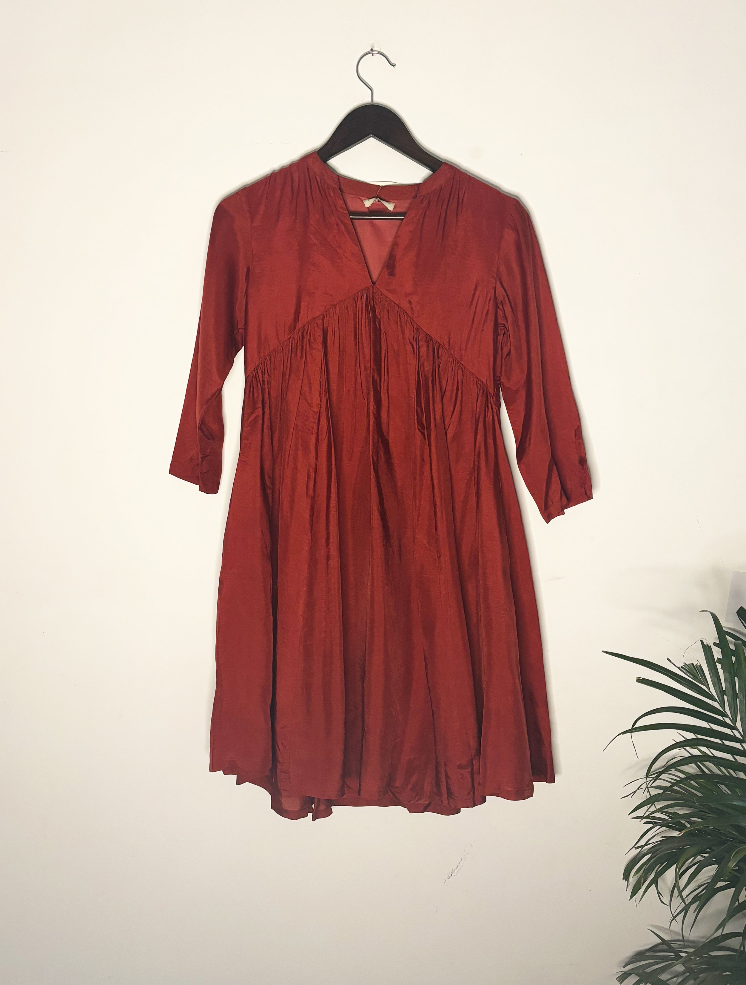 trueBrowns Maroon Silk Top | Grocsy
