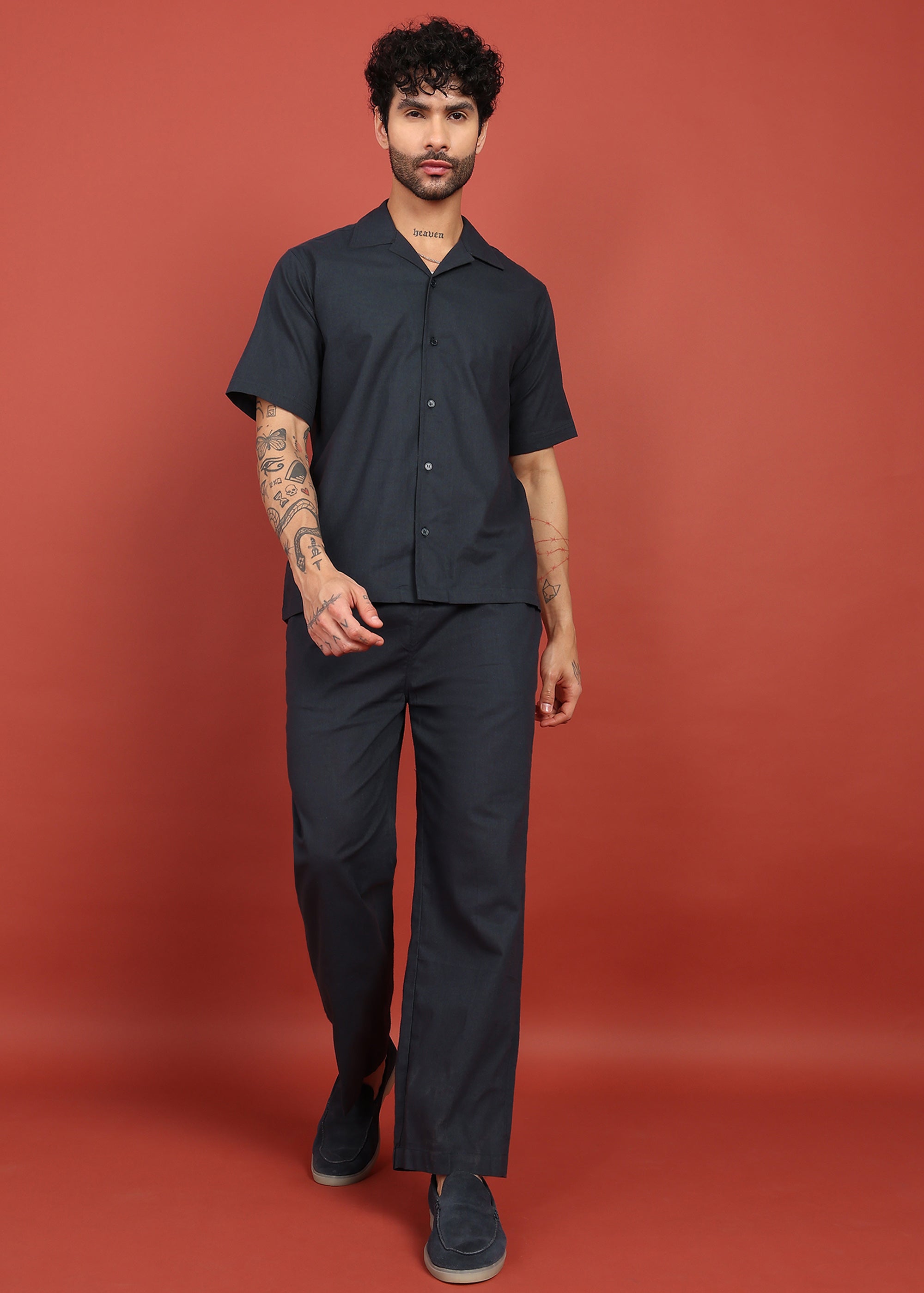 Fabmade Midnight Ease Shirt & Trouser Co-Ord Set | Grocsy