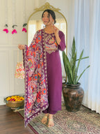 The52 Women's Viscose Chanderi Fabric Straight Kurta, Pant and Dupatta Set | Grocsy