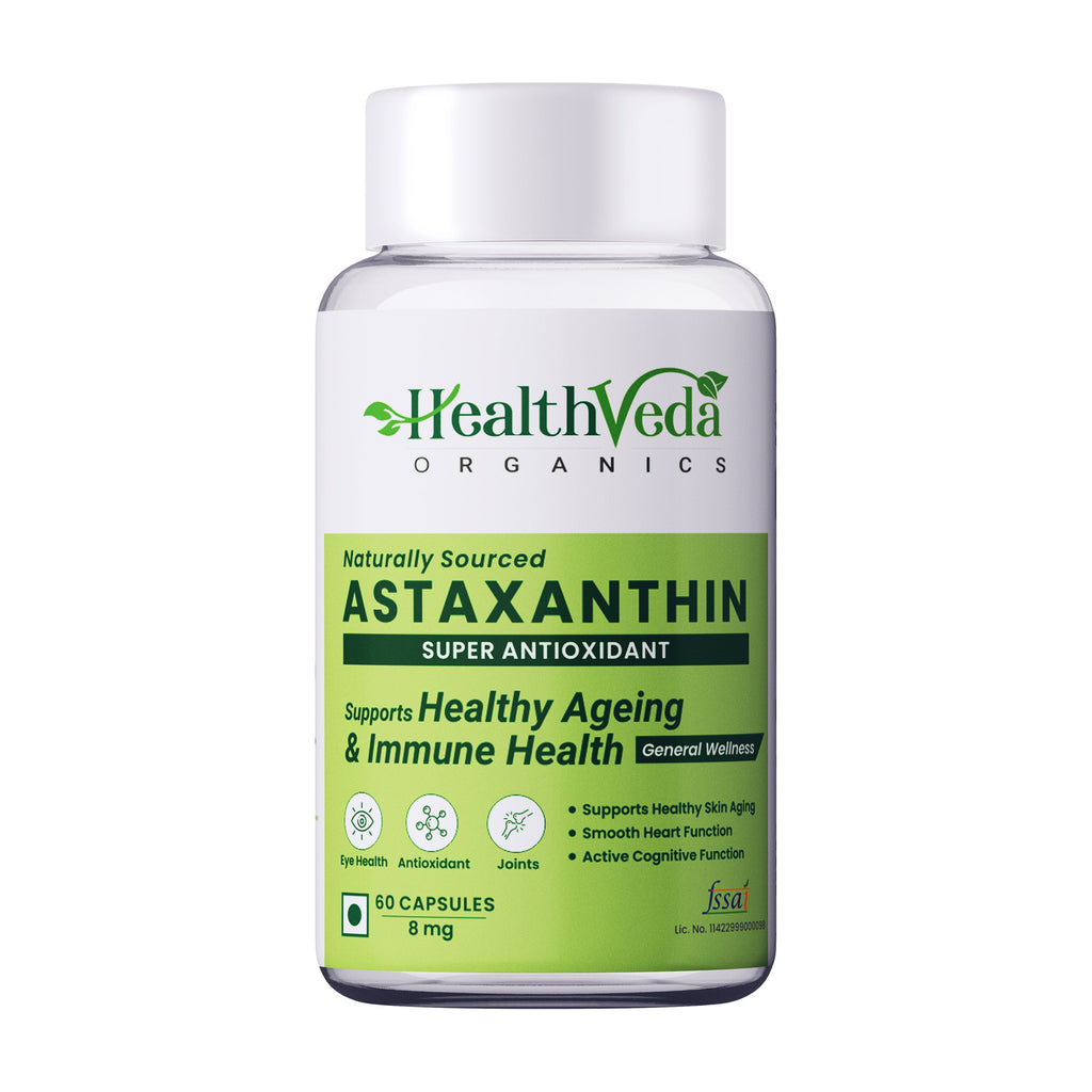 Health Veda Organics Plant Based Astaxanthin 8mg Capsules | Grocsy