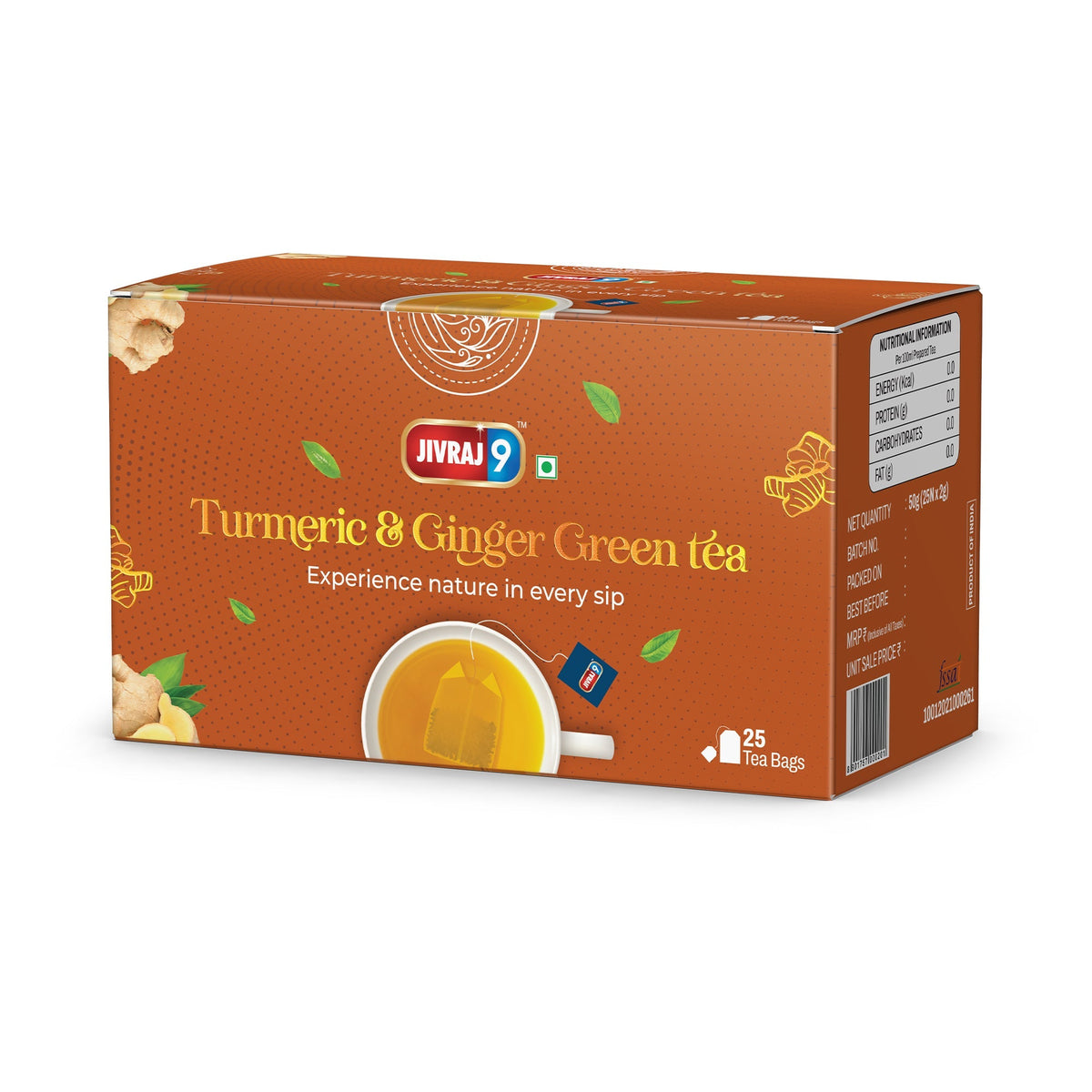 jivraj9 Tea Turmeric And Ginger  Green Tea | Grocsy
