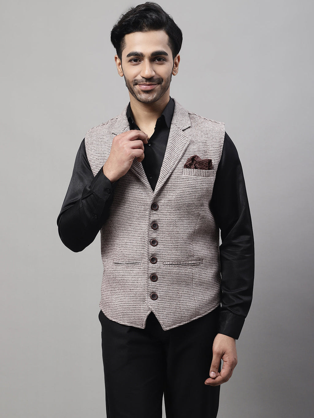 Even Apparels Men's Cream Pure Wool Nehru Jacket | Grocsy
