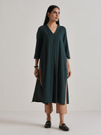 trueBrowns Dark Green Kurta Pant Set | Grocsy
