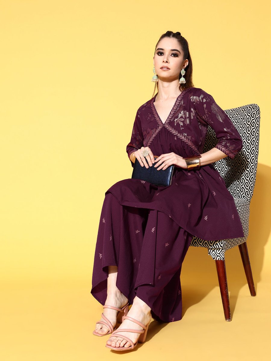 Ahalyaa Women Floral Printed Kurti with Sharara | Grocsy