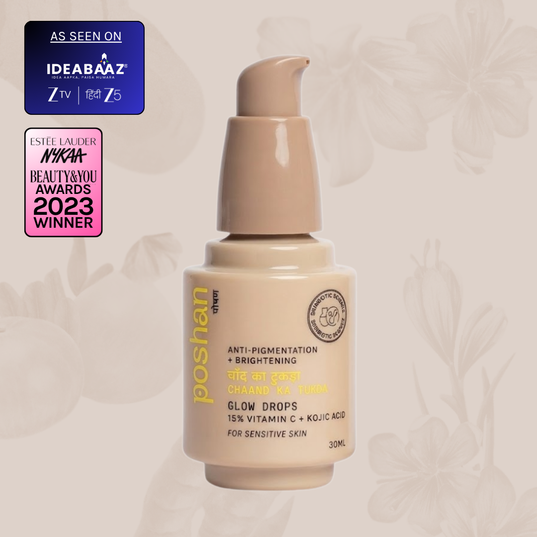 Poshan Skincare Chaand Ka Tukda 15% Vitamin C Glow Drops | Grocsy