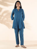 trueBrowns Blue Cotton Dobby Co-ord Set | Grocsy