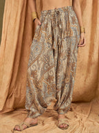 InWeave Beige Paisley Flower Harem Pant | Grocsy