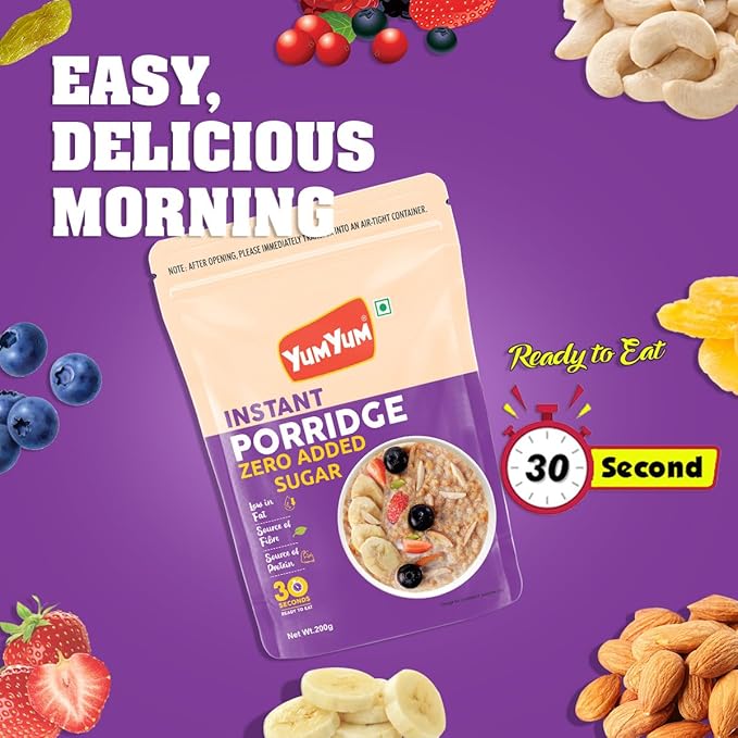 Yum Yum Instant Zero Added Sugar Porridge Pouch | Grocsy