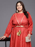 Ahalyaa Women Plus Size Printed Top with Skirt | Grocsy