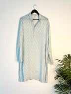 trueBrowns Blue Leheriya Men's Kurta | Grocsy