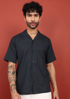 Fabmade Midnight Ease Open-Collar Shirt | Grocsy